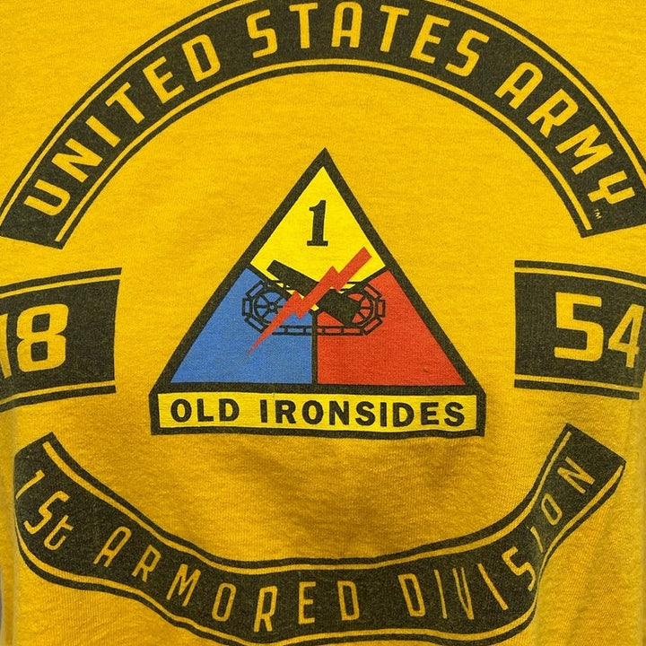 Blue 84 Mens Large US Army 15t Armored Division Cotton Blend Crew Neck Tee Shirt
