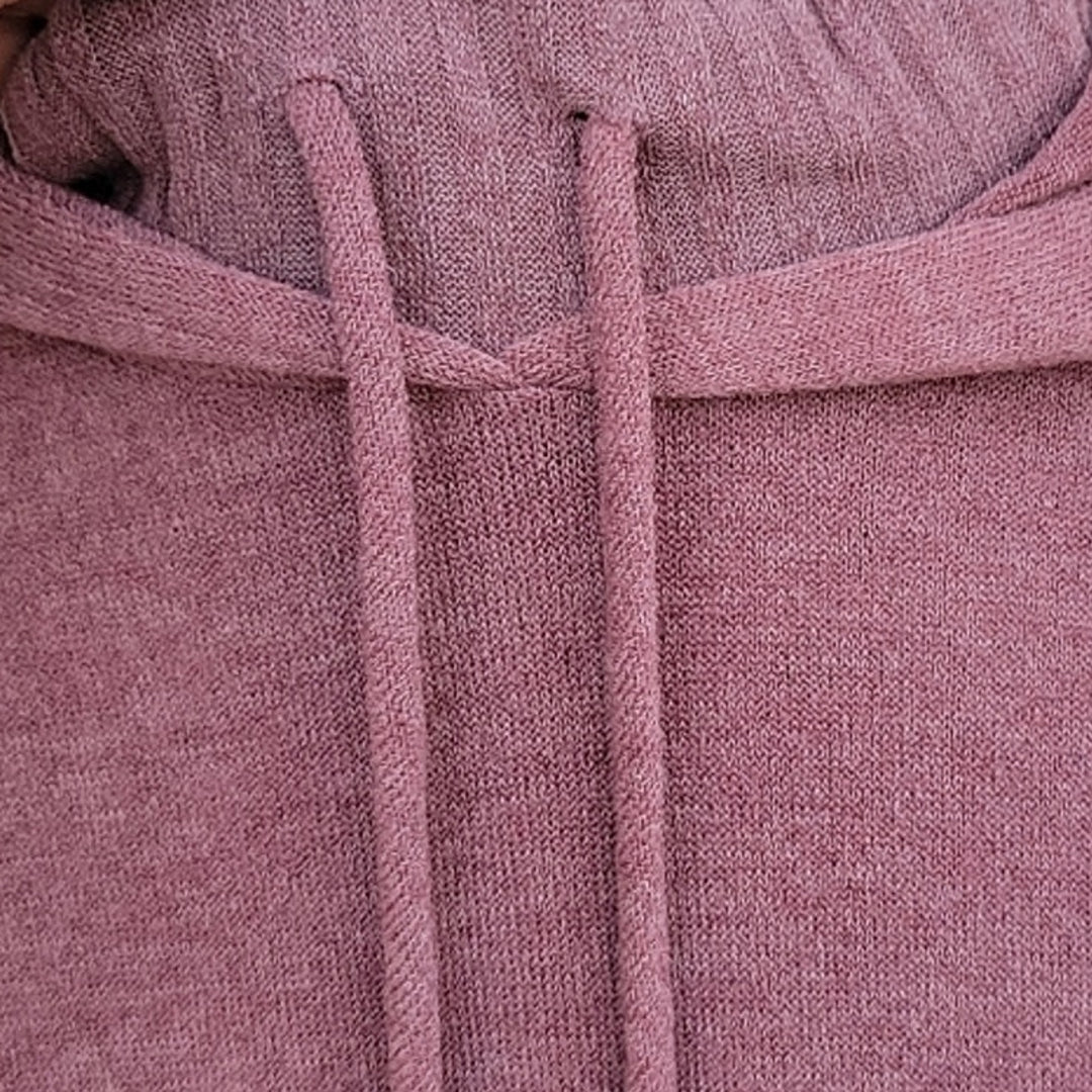 New Mitto Shop Womens Medium Dark Mauve Turtleneck Sweater Hoodie With Pockets