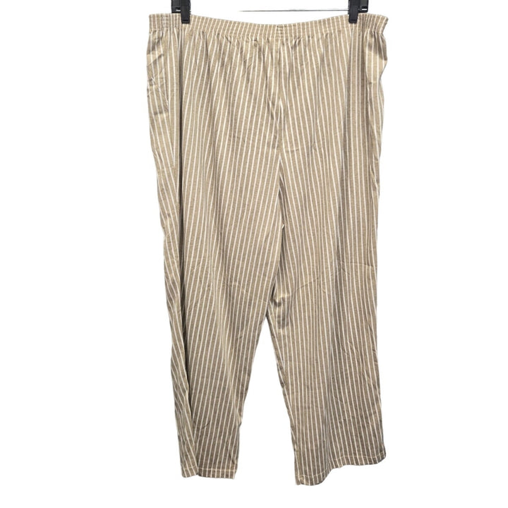 Roamans Womens J4 4X Pin Striped PolyCotton Pockets Pull on Casual Pants