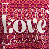 Hand Printed Upcycled Womens XL Valentine Love Love Love Floral Boat Neck Top