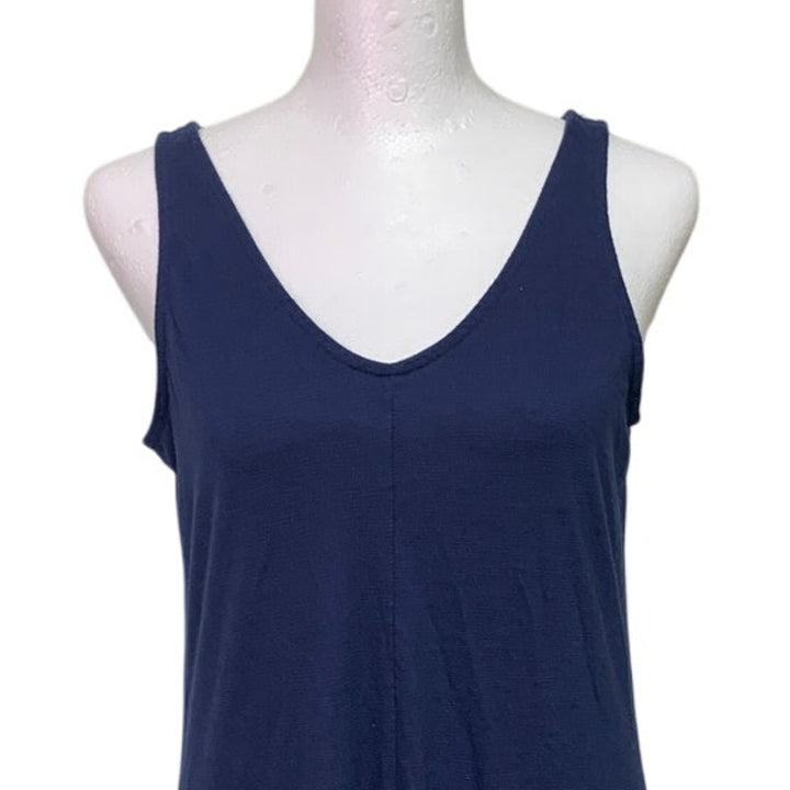 Old Navy Womens Medium Navy Blue Straight Sleeveless V Neck High Low Midi Dress