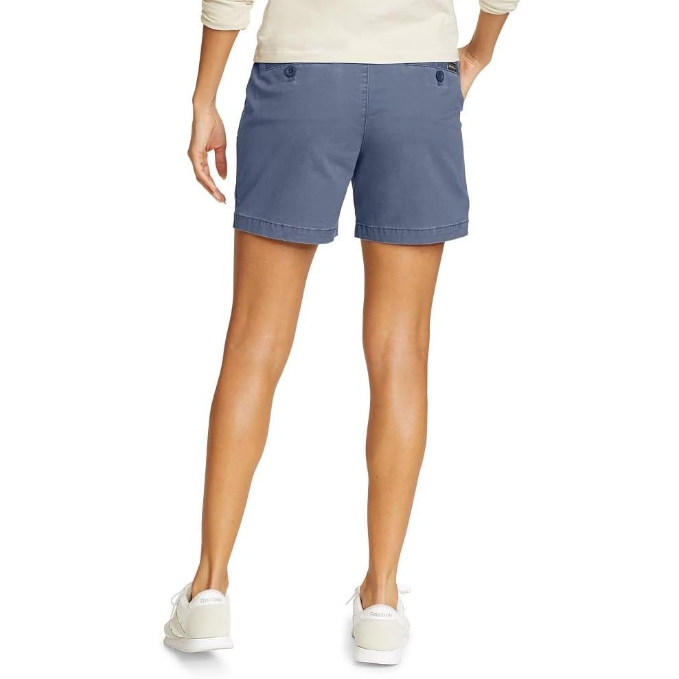 New Eddie Bauer Womens Size 0 Blue Willit Stretch Legend Wash Midrise Shorts