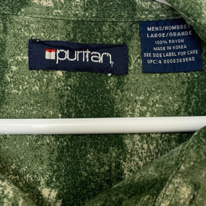 Lot of 2 Puritan Claiborne Mens Large Bamboo Short Sleeve Button Up Shirts