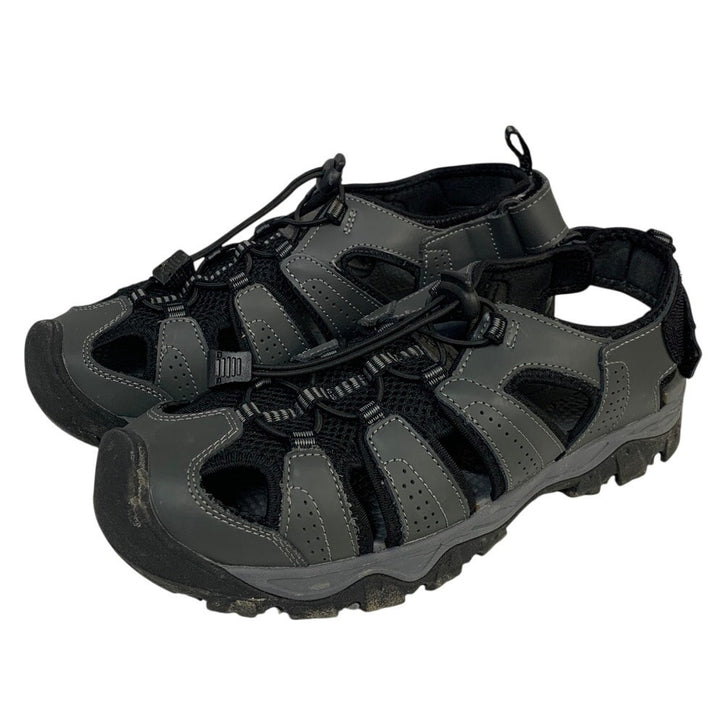 Eddie Bauer Mens Size 9 Gray Sandal Drawstring Lace Adjustable Strap Sandals