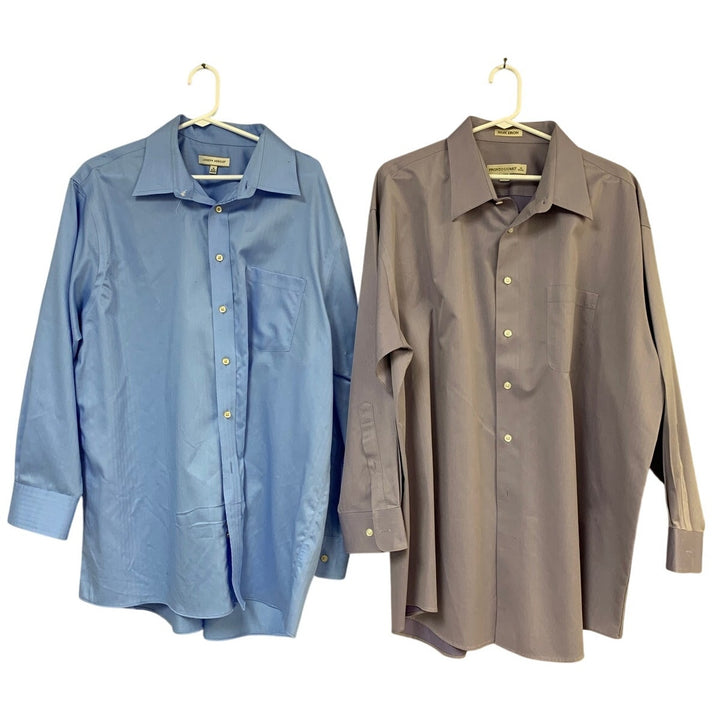 Lot of 2 Joseph Abboud Pronto Uomo Mens 18 32/33 Long Sleeve Button Up Shirts