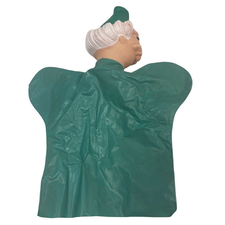Vintage 1960s Green Plastic Nightime Dream Mr Sandman Rubber Head Hand Puppet