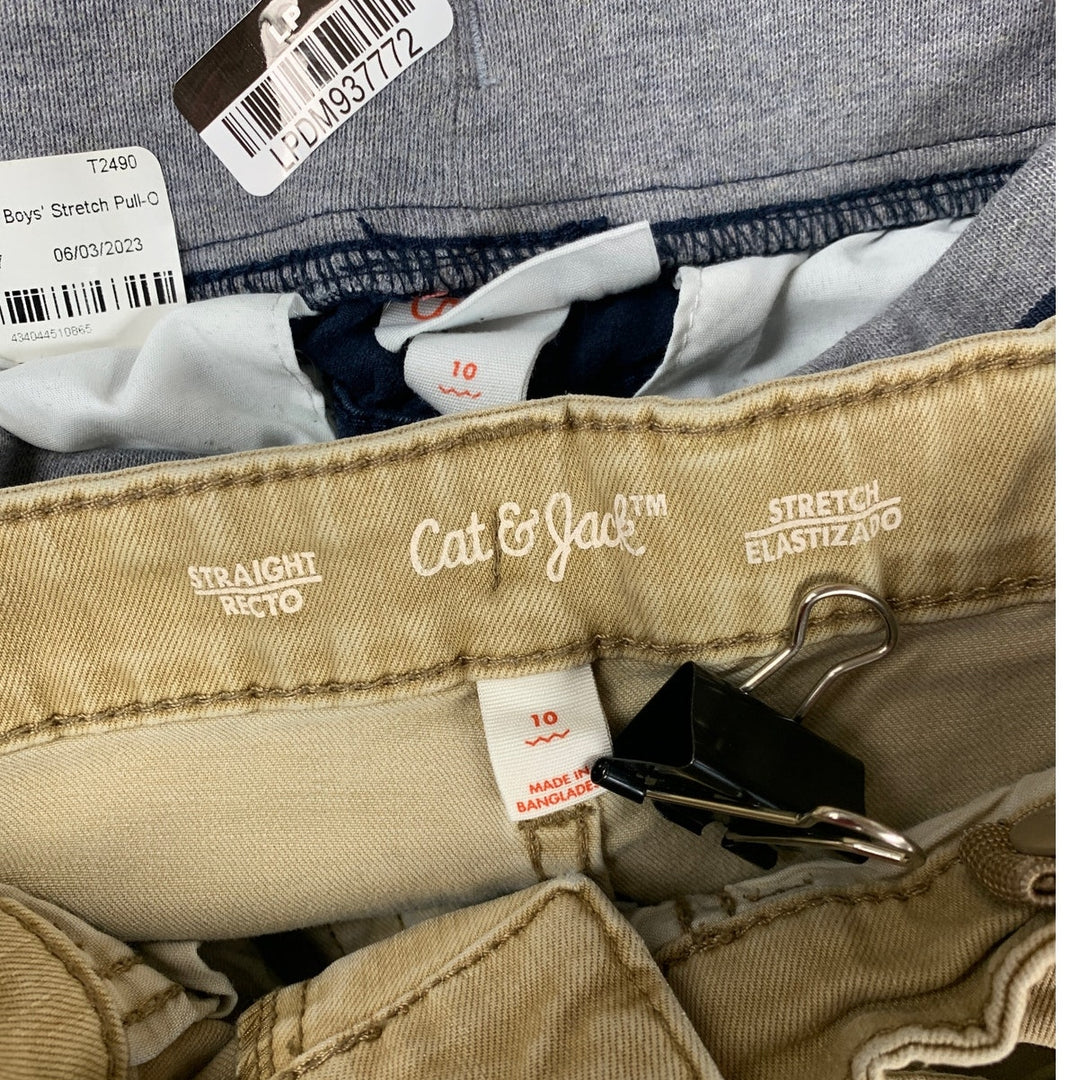 2 Cat &amp; Jack Boys Size 10 Stretch Adjustable Waist Straight Jeans Joggers