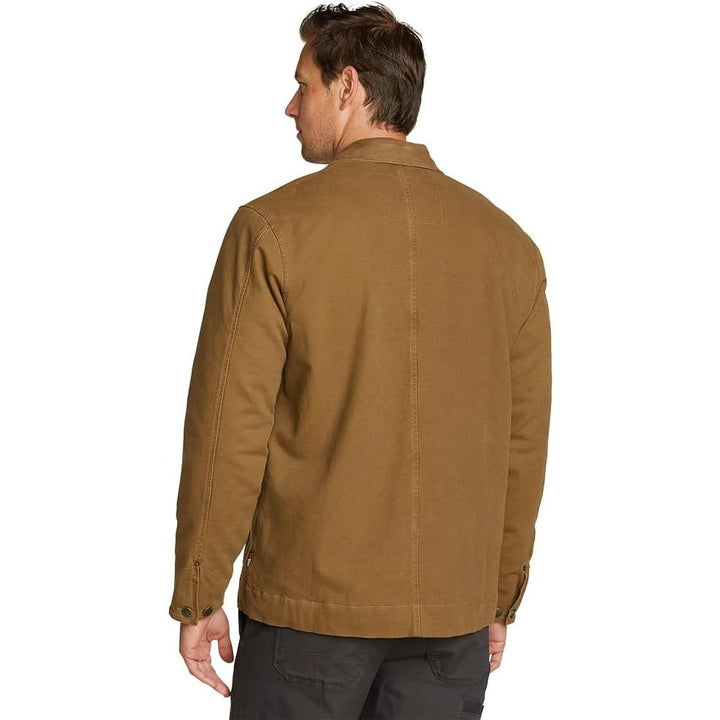 New Eddie Bauer Mens Hazelnut Brown Elkhorn Canvas Workwear Shirt Jacket Coat
