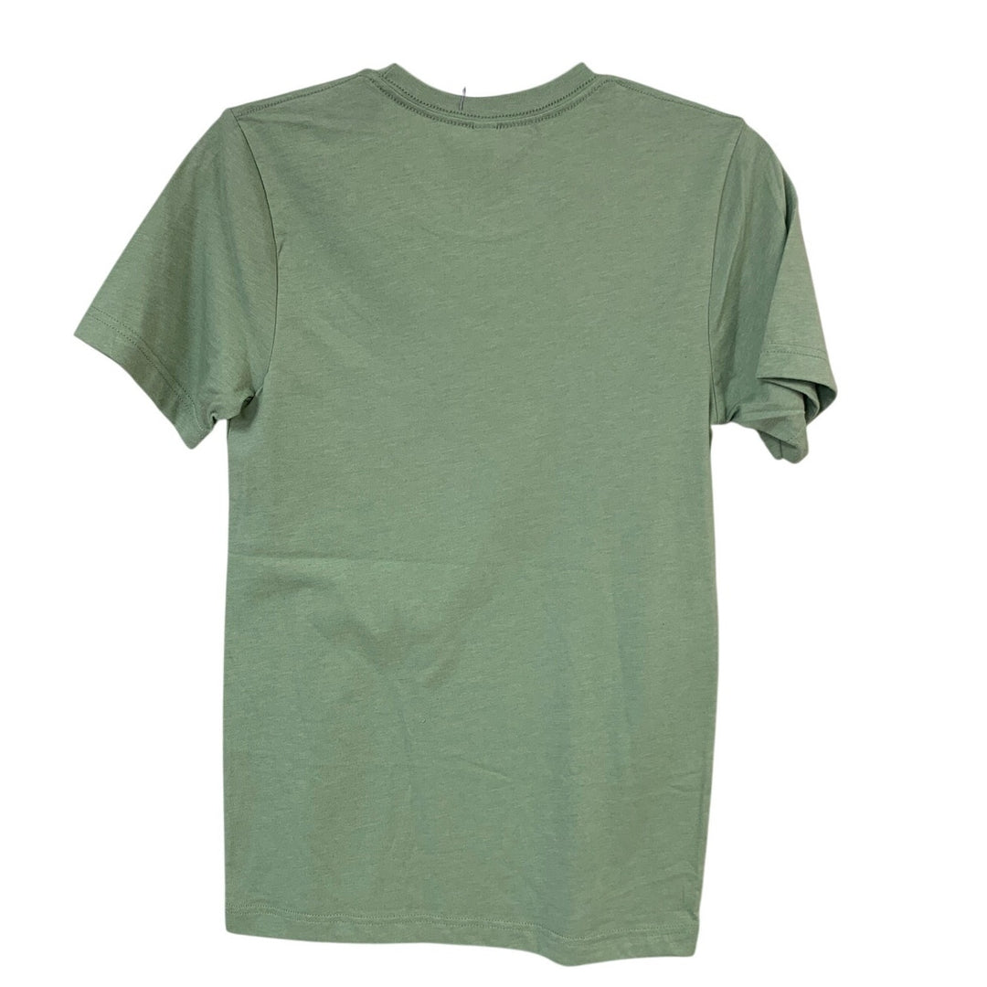 New Hand Printed Womens XS Green Save The Earth World Short Sleeve Tee Shirt