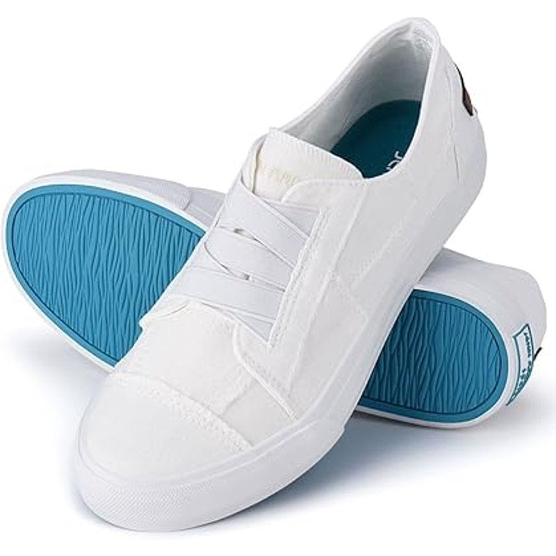 Jenn Ardor Womens Size 11 White Canvas Elastic Lace Slip On Sneaker Shoes