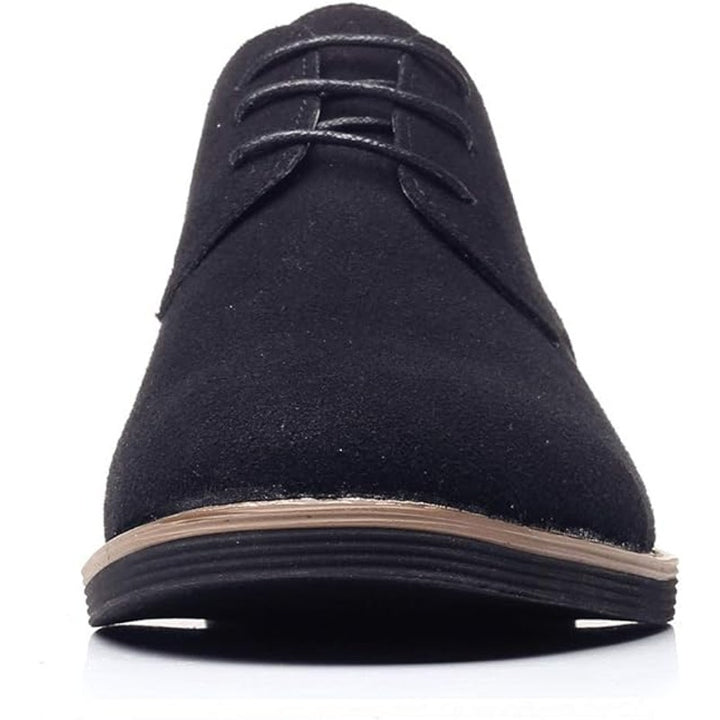 Dadawen Mens Size 10 Black Suede Low Heel Lace Up Oxford Dress Loafer Shoes