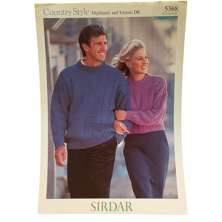 New Sirdar 5368 Country Style Highlands Island His Her Pullover Sweater Pattern