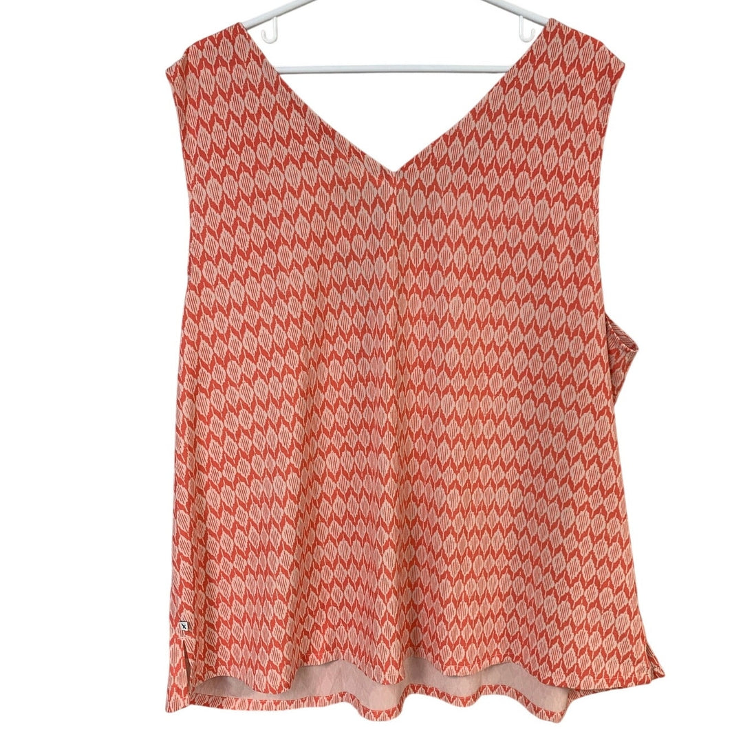 New Eddie Bauer Womens 2X Raspberry Departure V Neck UPF 50+ PolyBlend Tank Top