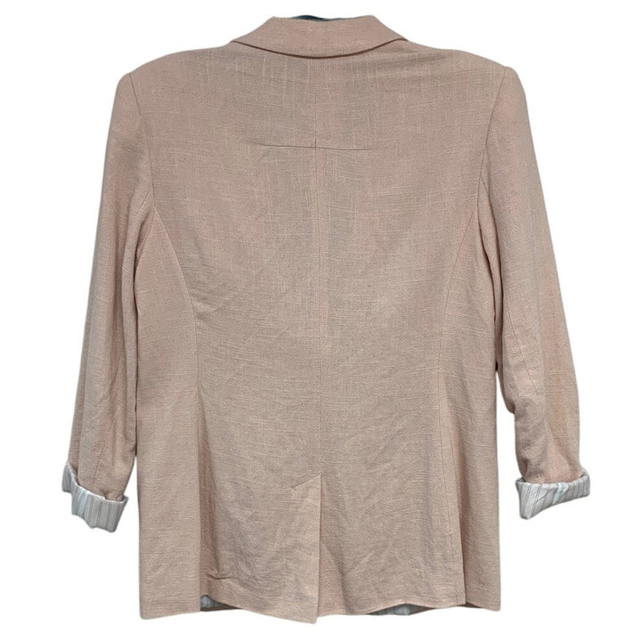 TopShop Womens Size 8 Long Sleeve Button Up Padded Shoulder Blazer w Pockets