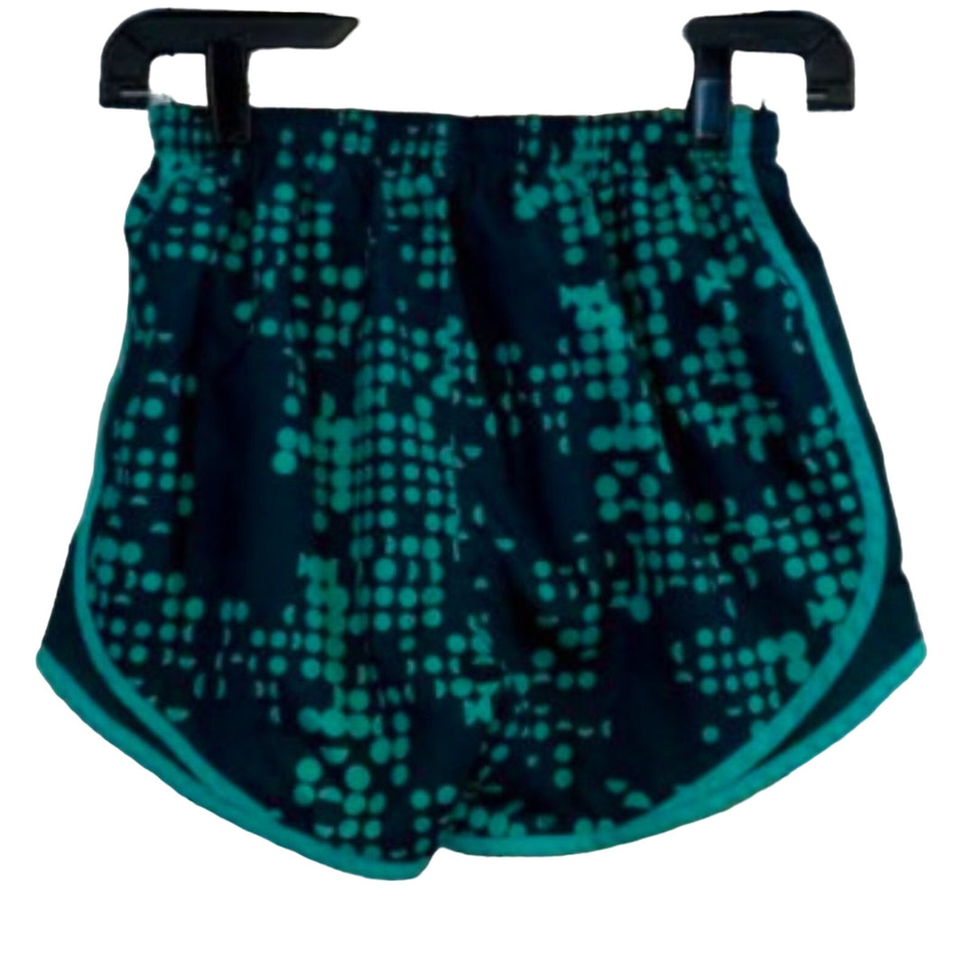 Nike Dri-Fit Womens XS Green Geometric Lined Athletic Jogging Running Shorts
