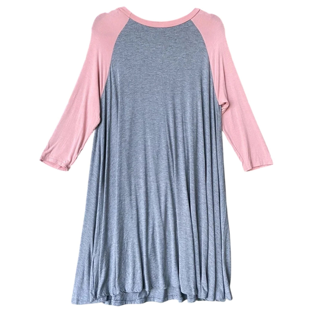 NWT New Mittoshop Womens Large Raglan Long Sleeve Crew Neck TShirt Dress