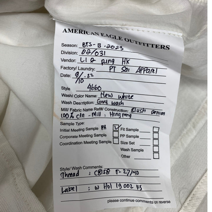 New American Eagle Womens Medium White Stretch Waist Pleat Back Zip Mini Skirt