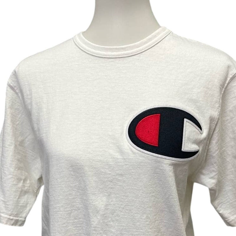 Champion Mens Large 100% Cotton Logo Patch Short Sleeve Crew Neck Tee Shirt