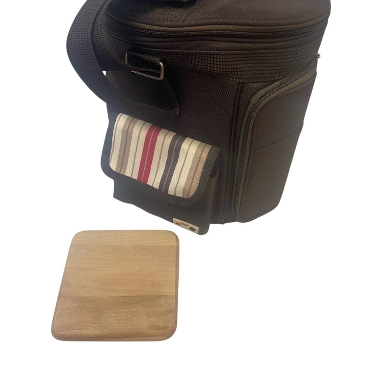 NEW Picnic Time Meritage Insulated Triangular Cooler Picnic Tote w Utensils MOKA