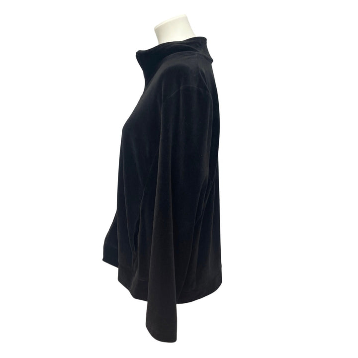Talbots Womens XL Long Sleeve Full Zip Velour PolyCotton Collared Jacket Pockets