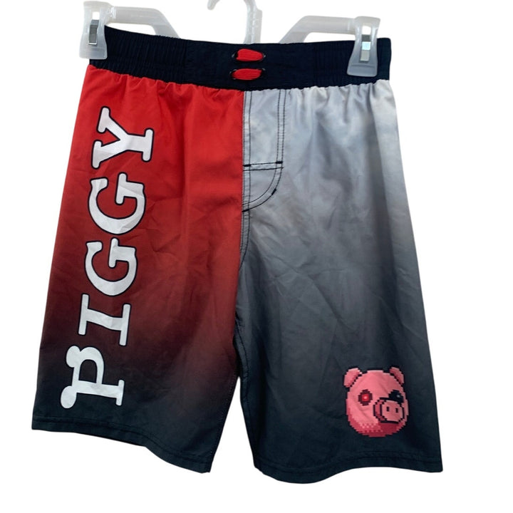 NWT New Phat Mogo Piggy Boys Webbed Lining UPF 50+ Swim Swimming Trunks