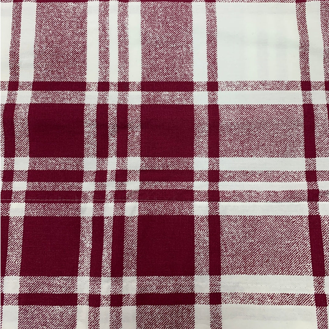 JCPenney Classic Traditions Red White Plaid PolyCotton Fabric Pouf Valance