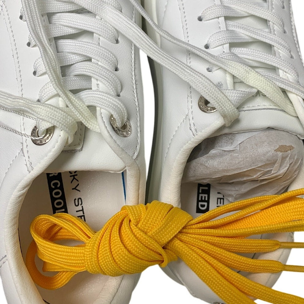 New Lucky Step Womens Size 6.5 White Faux Leather Lace Up Platform Sneaker Shoes