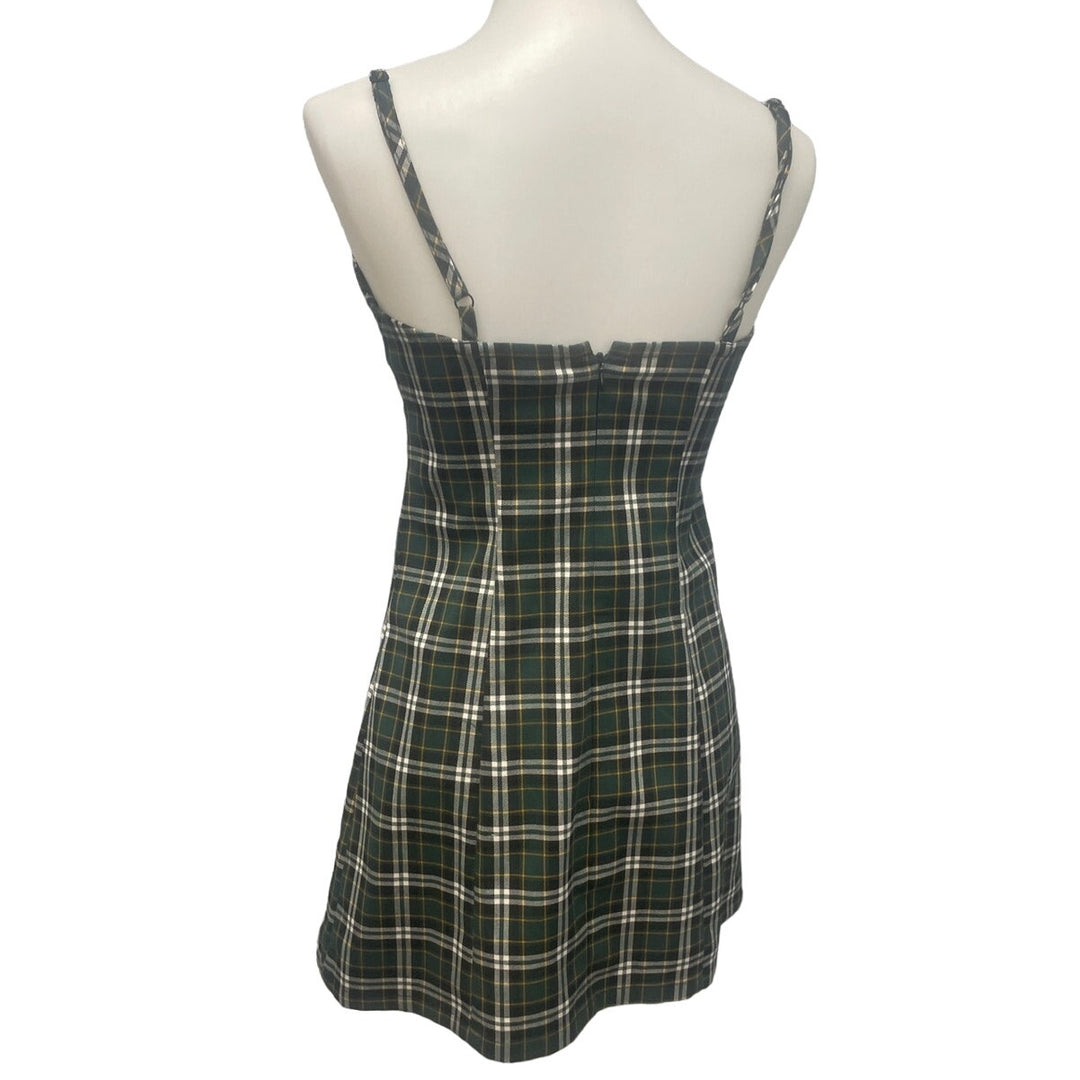 Empyre Womens Small Spaghetti Strap Plaid Fit &amp; Flare Knee Length Dress