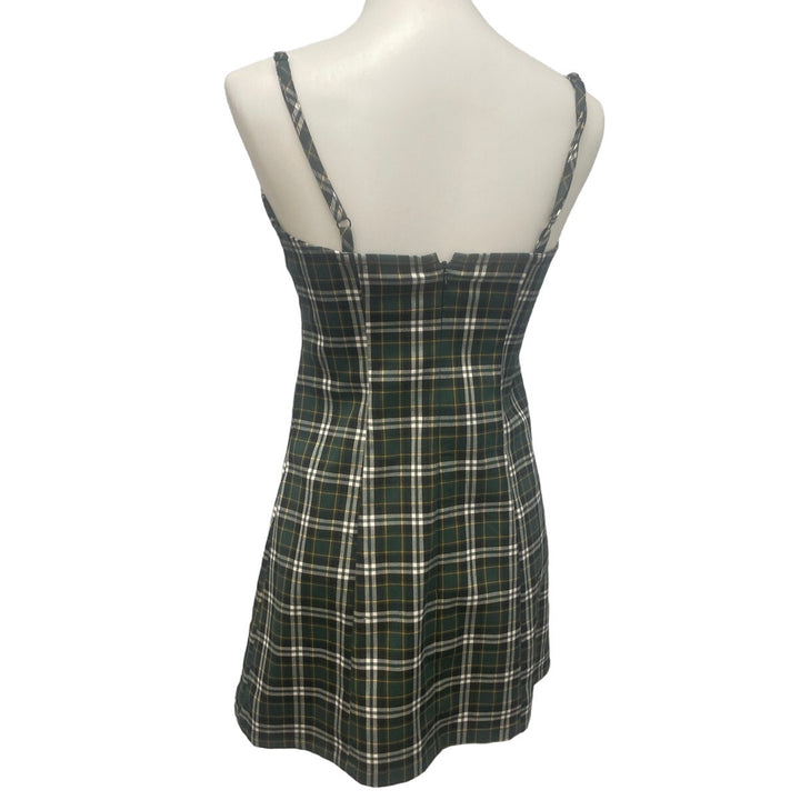 Empyre Womens Small Spaghetti Strap Plaid Fit &amp; Flare Knee Length Dress