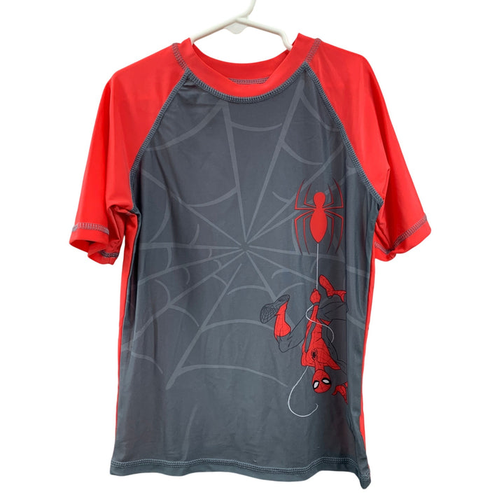 New Marvel Boys Small (6/7) Spiderman Short Sleeve UPF 50+ Swim Shirt