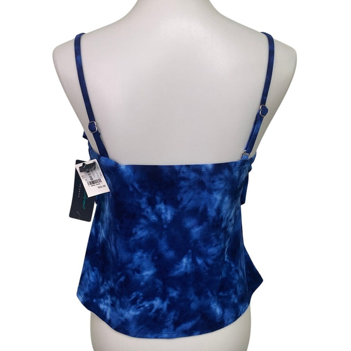 NWT New Aqua Green Womens Medium Tie Dye Adjustable Strap Swim Tank Top ONLY