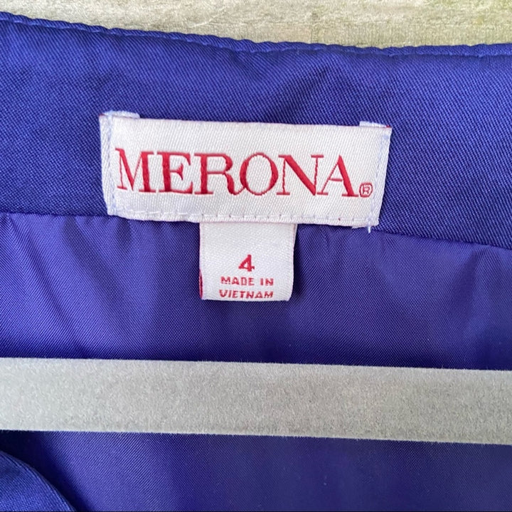 Merona Womens Size 4 Sleeveless Side Zip V Neck Fit &amp; Flare Midi Summer Dress