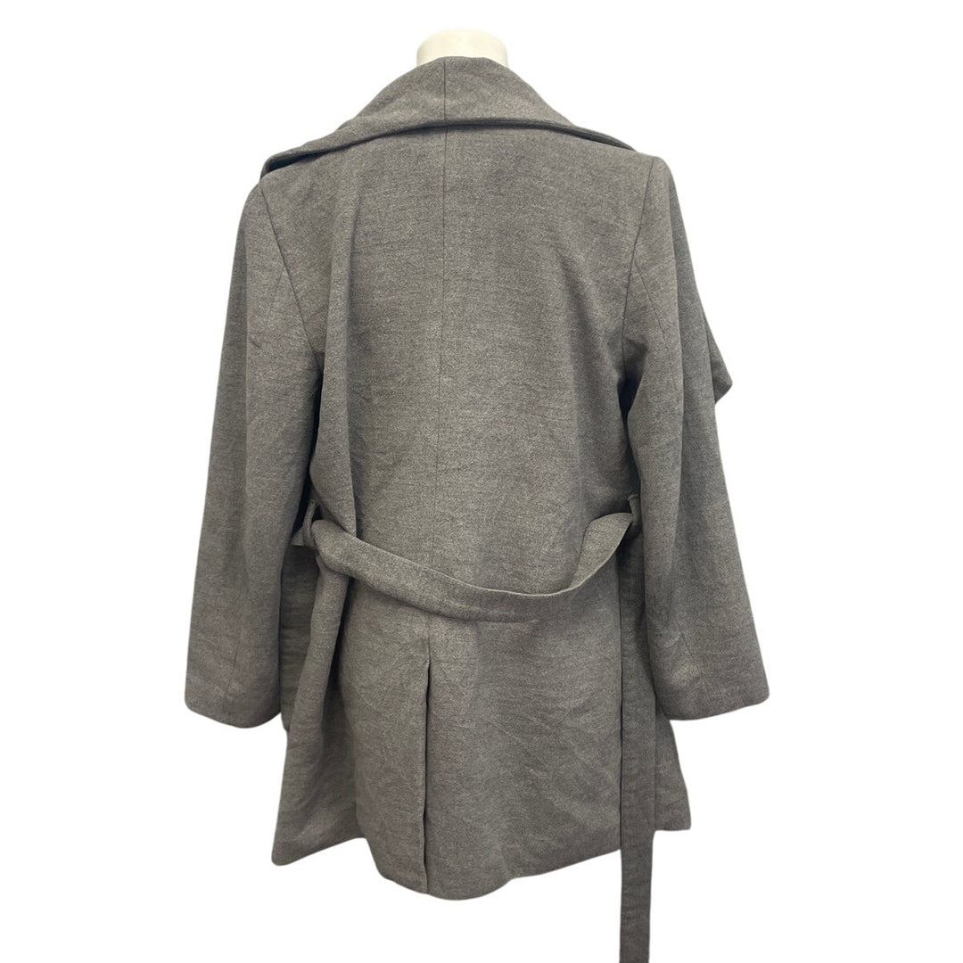 H&amp;M Divided Womens Size 8 Wool Blend Fully Lined Belted Flowy Lapel Winter Coat