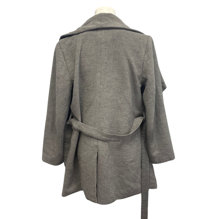 H&amp;M Divided Womens Size 8 Wool Blend Fully Lined Belted Flowy Lapel Winter Coat