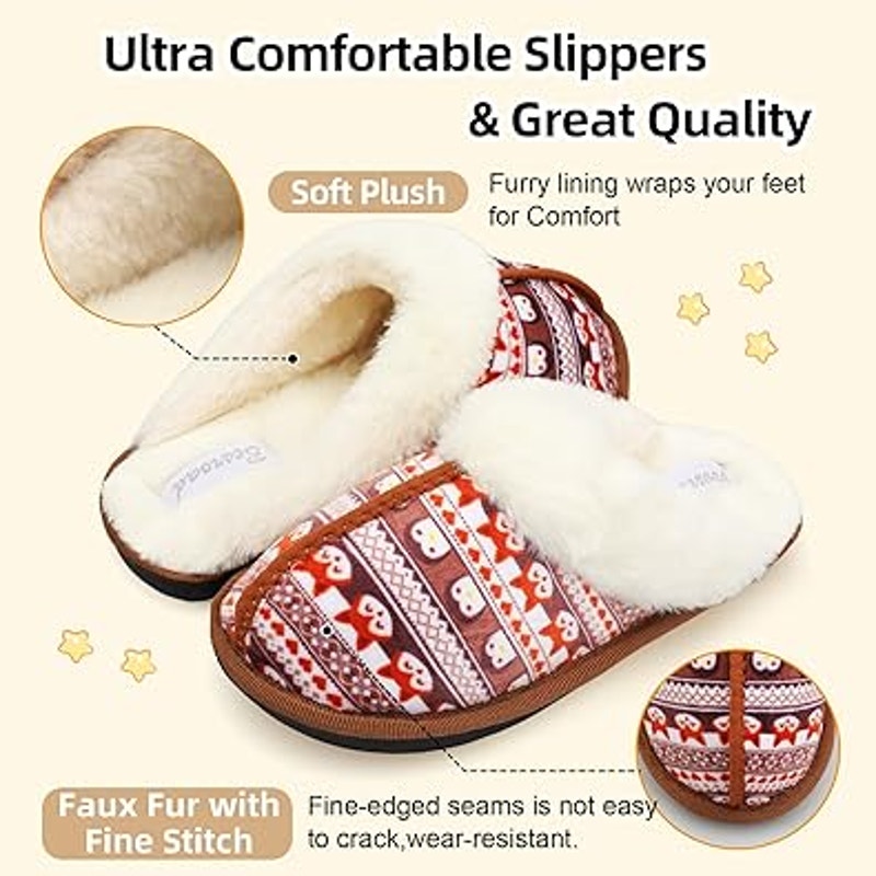 New Besroad Little Kids XS 11-11.5 Slip On Penguin Fox Faux Fur House Slippers