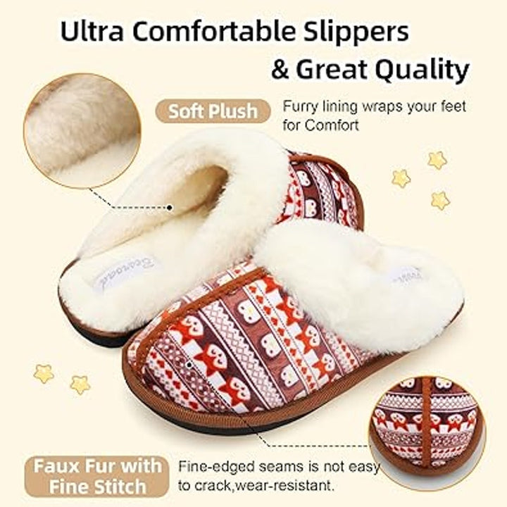 New Besroad Little Kids XS 11-11.5 Slip On Penguin Fox Faux Fur House Slippers