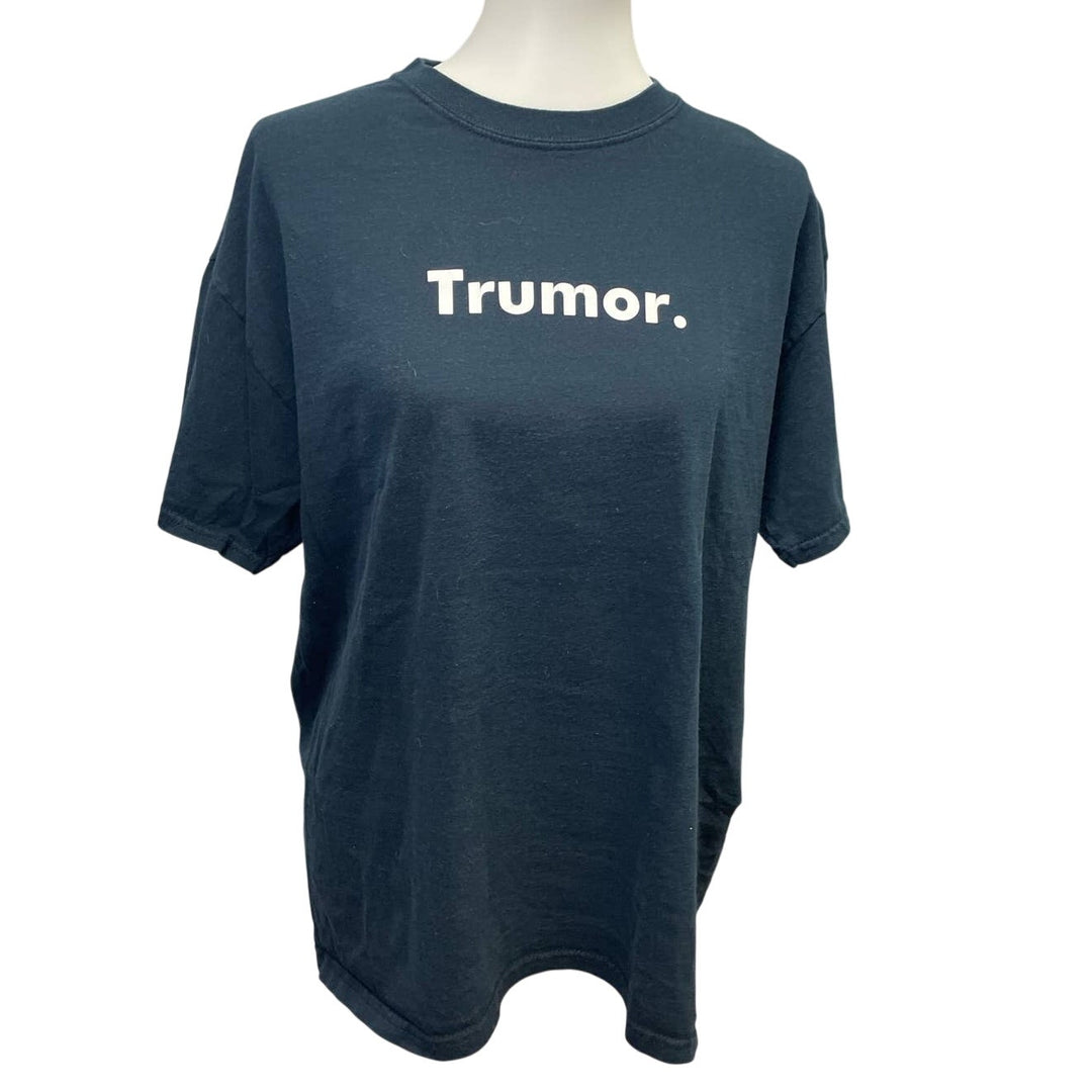 Trumor Womens Large 100% Cotton Crew Neck Short Sleeve Black Tee Shirt