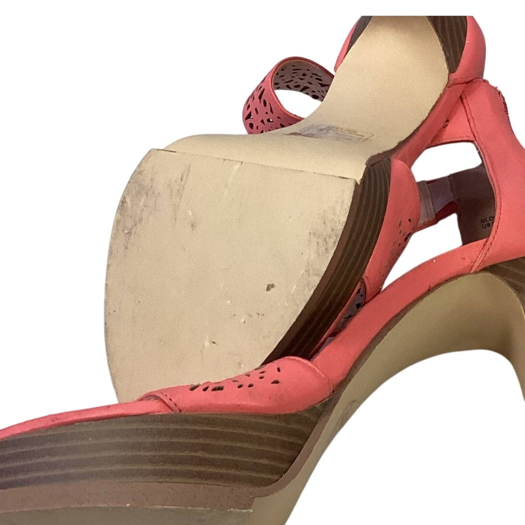 Madison by ShoeDazzle US Size 8.5 Coral High Heel Ankle Strap Gloria Sandals