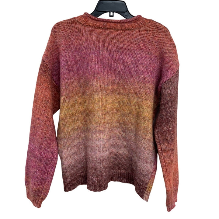 Briggs Womens Medium Long Sleeve V Neck Ombre PolyAcrylic Wool Blend Sweater