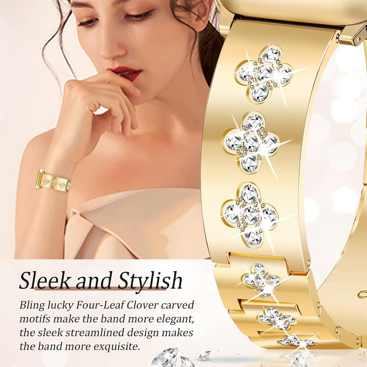 New Newlibery Gold Toned 38mm Four Leaf Clover Apple iWatch Replacement Band