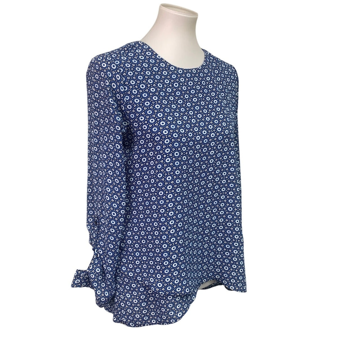 The Limited Womens Small 100% Polyester Geometric Long Sleeve Crew Neck Top