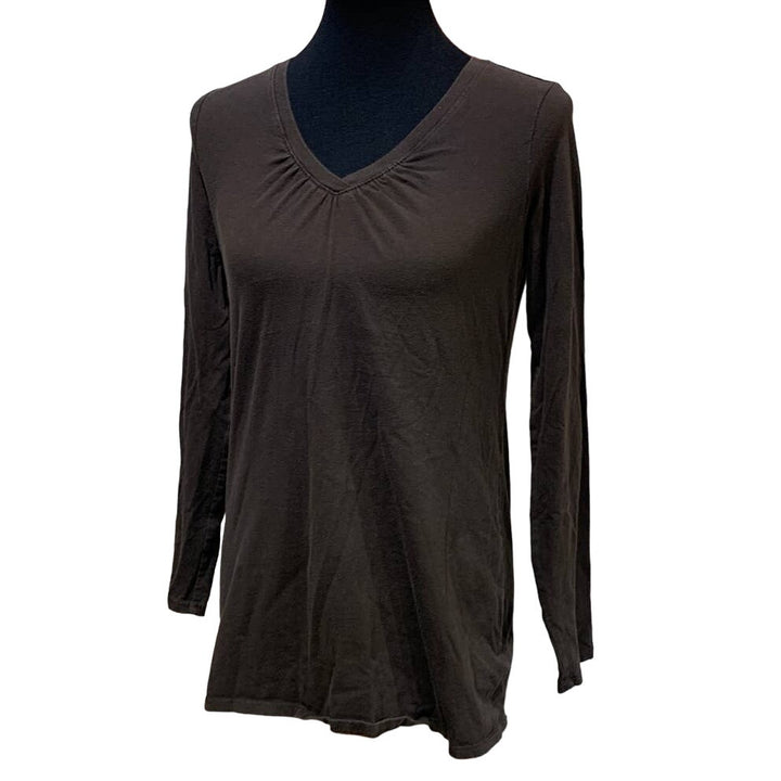 Motherhood Maternity Small Long Sleeve V-Neck Lightweight Stretch Cotton Top Tee