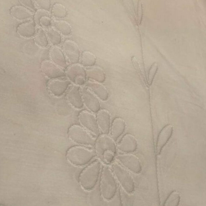 Kenneth Home Fashions Sandherr Swiss Made White Floral Embroidered Curtain Set