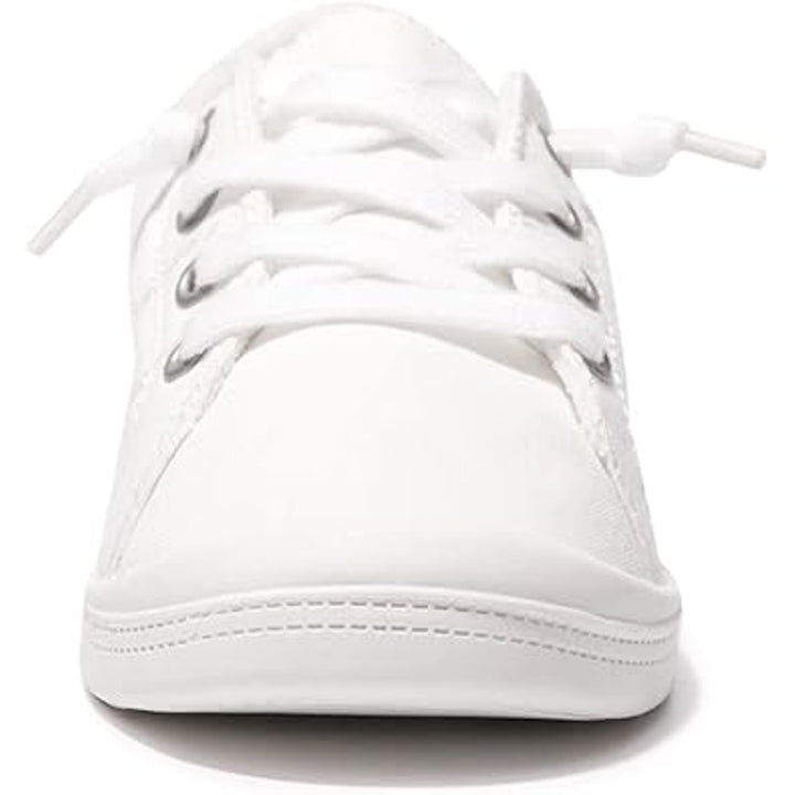 New Beneker Womens Size 7 White Slip On Canvas Low Top Lace Sneaker Shoes w Flaw
