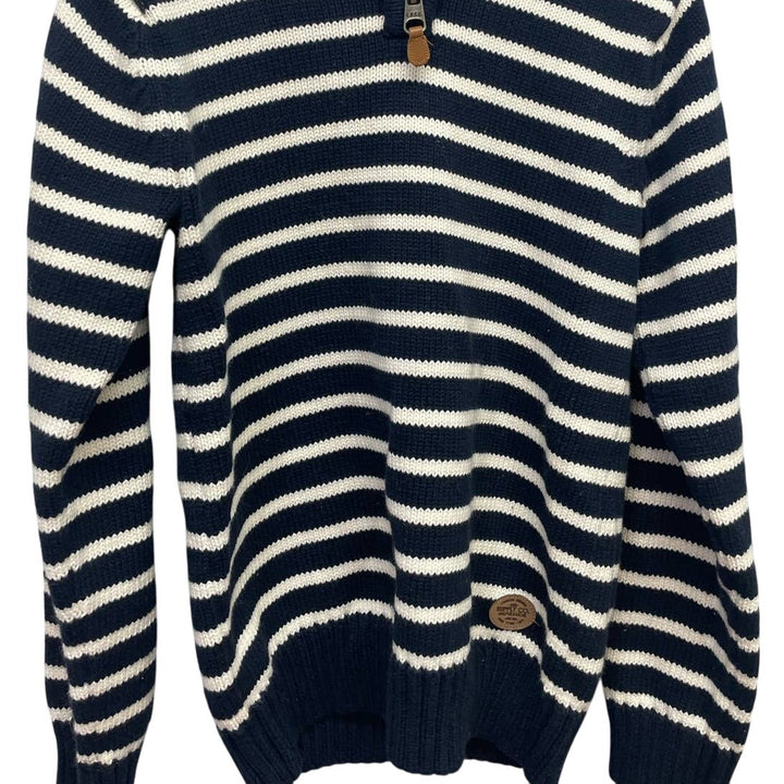 H&amp;M LOGG Boys Medium 8-10 Cotton Navy Long Sleeve 1/4 Zip Pullover Sweater