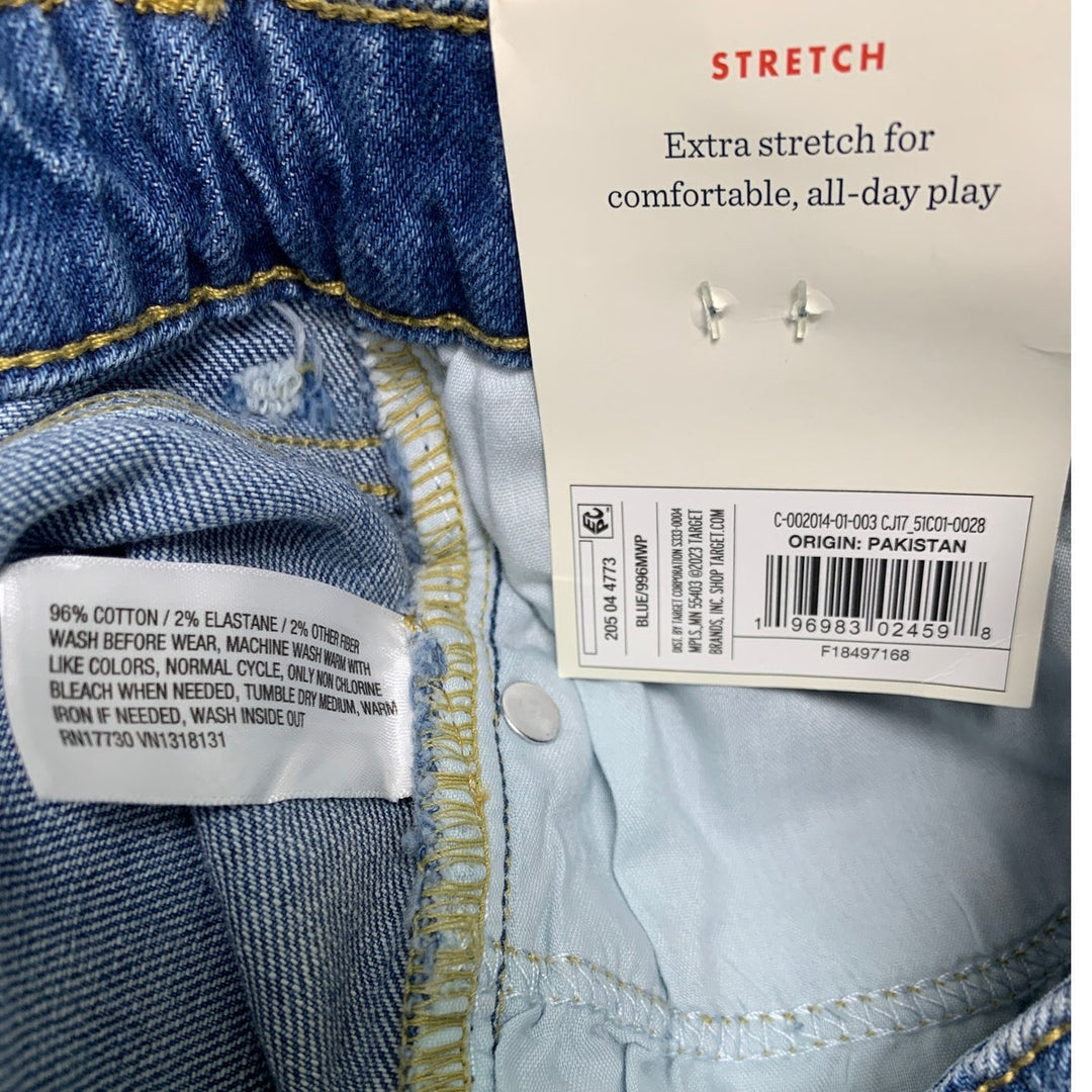 New Cat &amp; Jack Kids Large 10/12 Adjustable Waist Distressed Denim Jean Shorts