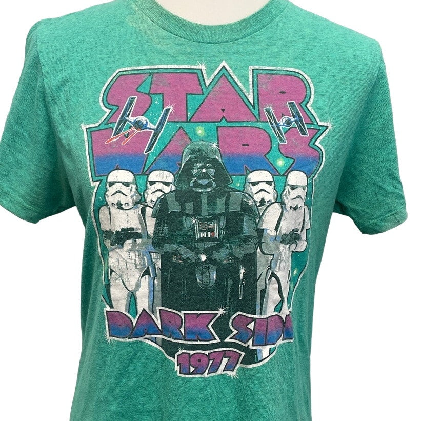 Star Wars Fifth Sun Womens Small Green Dark Side 1977 Cotton Blend Tee Shirt