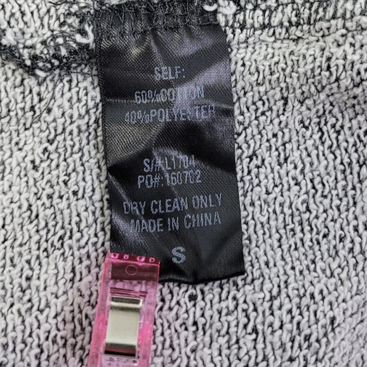 Hand Printed Upcycled Womens Small Mama Gathered Waist Full Zip Hoodie Jacket