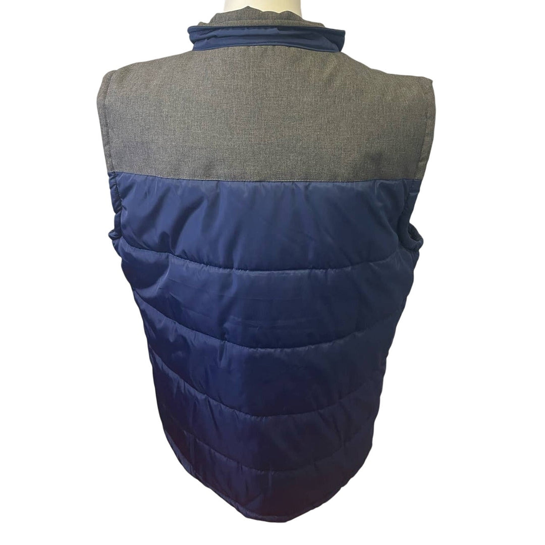 New Adventuridge Mens Medium Full Zip Snap Up Sleeveless Puffer Vest Outerwear