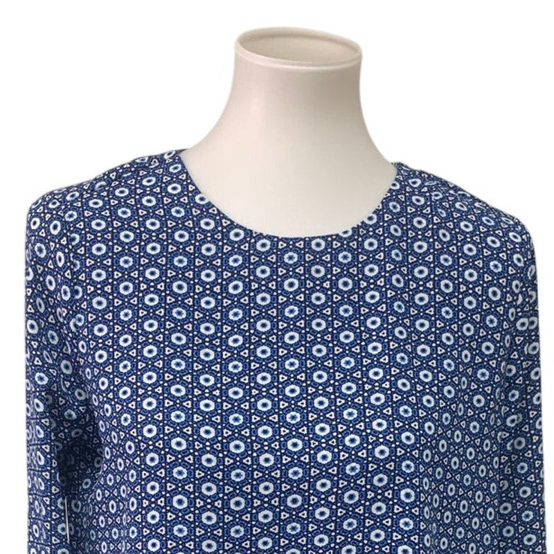 The Limited Womens Small 100% Polyester Geometric Long Sleeve Crew Neck Top